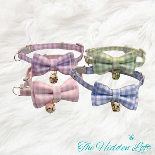 Spring Plaid Cat Collars
