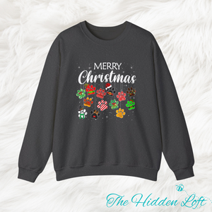 Merry Christmas Paw Print Sweatshirt