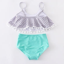 Load image into Gallery viewer, Mommy &amp; Me Mint Stripe Swim