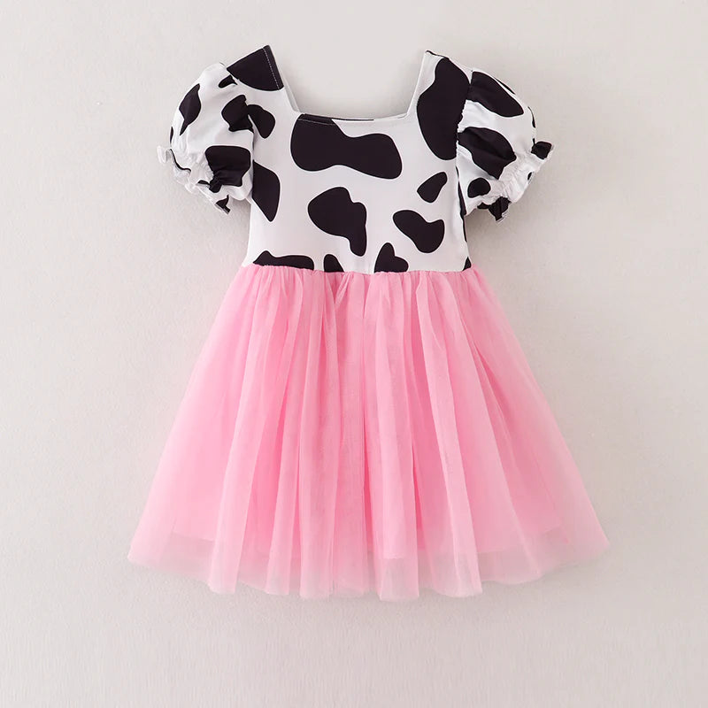 strapless open back dress Cow Print Tulle Dress – The Hidden Loft