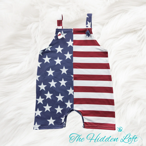 Boy’s Patriotic Overall Romper