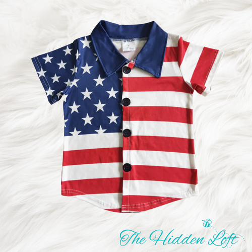 Flag Button Down Shirt