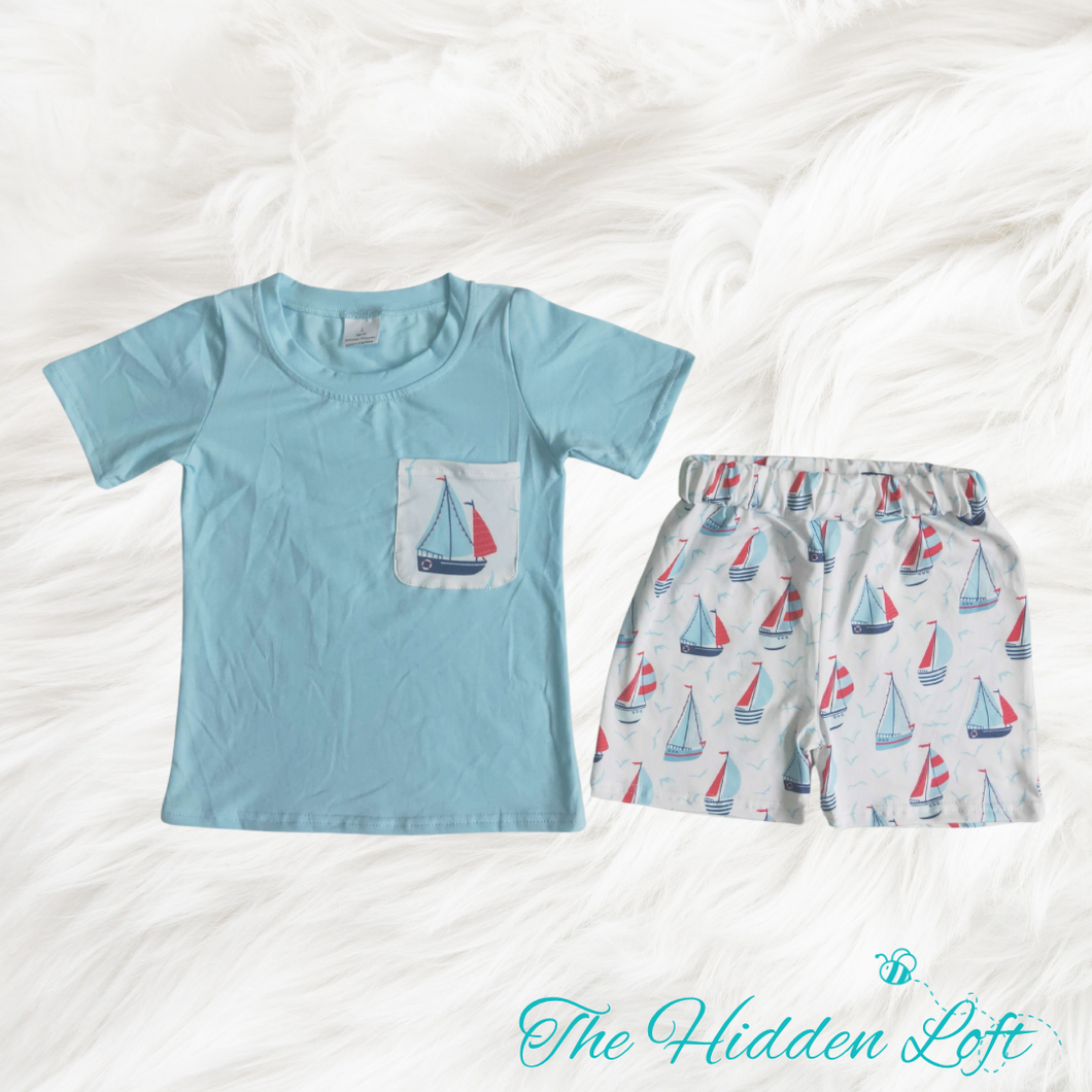 Boy’s Sailboat Shorts Outfit