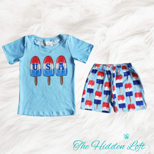 Boy’s Patriotic Popsicle Shorts Outfit