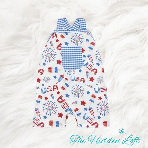 Patriotic Print Baby Romper