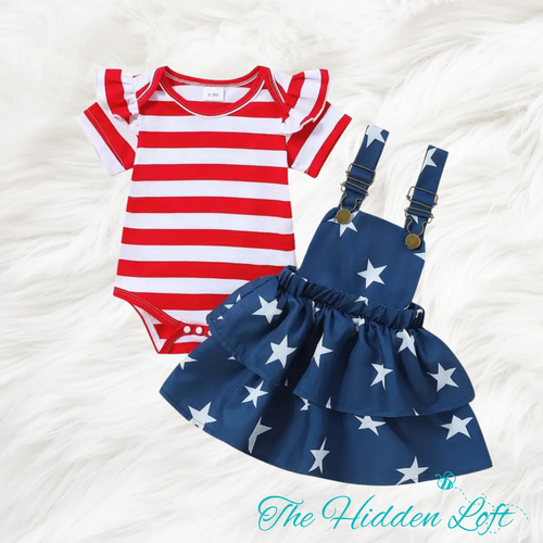 Stars and Stripes Baby Overall Dress