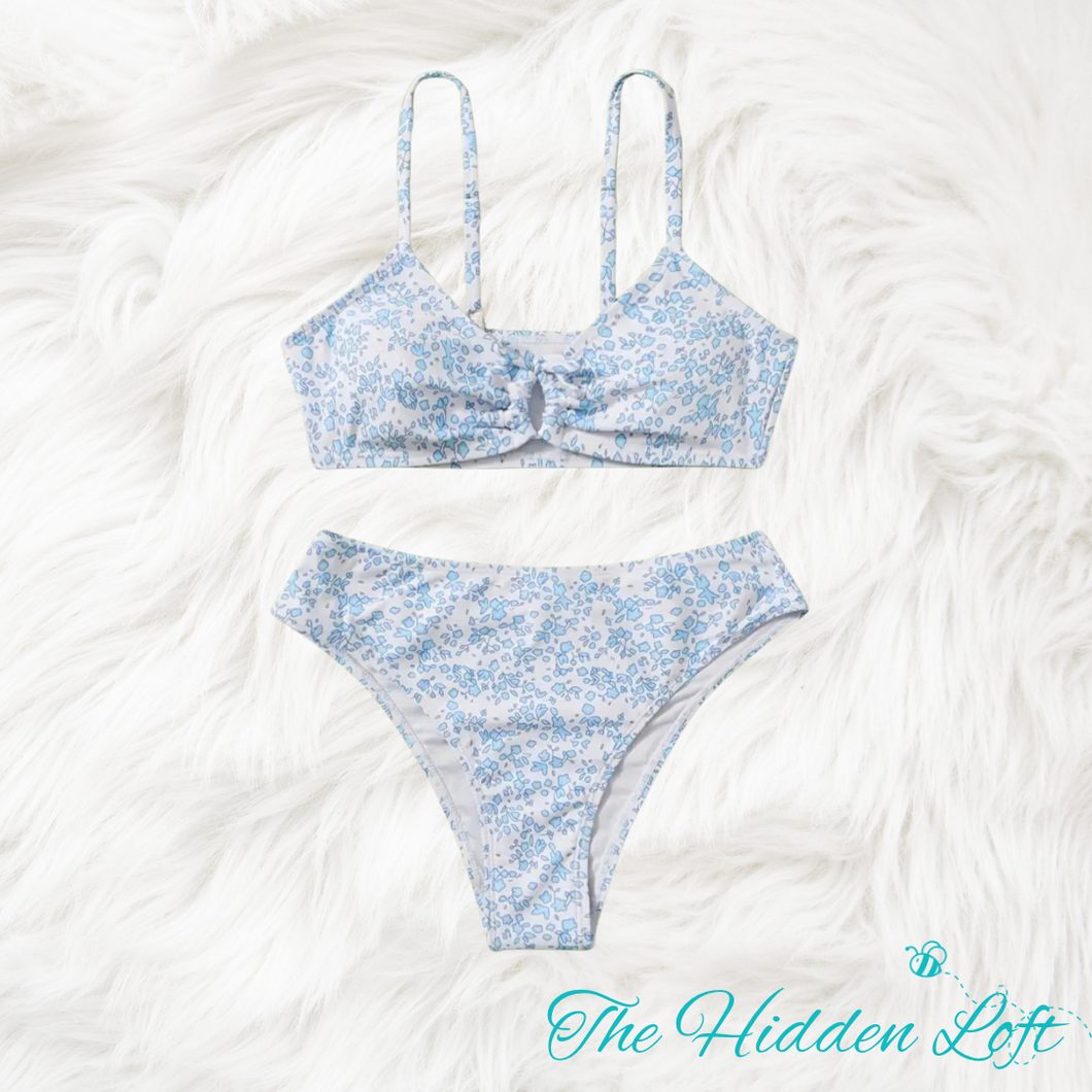 Tween Blue Floral Swimsuit