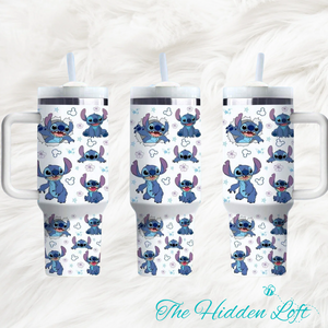 Stitch Print Tumbler w/ Handle- 40 ounce