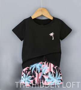Boy’s Palm Tree Shorts Outfit