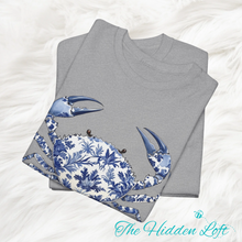 Load image into Gallery viewer, Blue Floral Crab T-Shirt