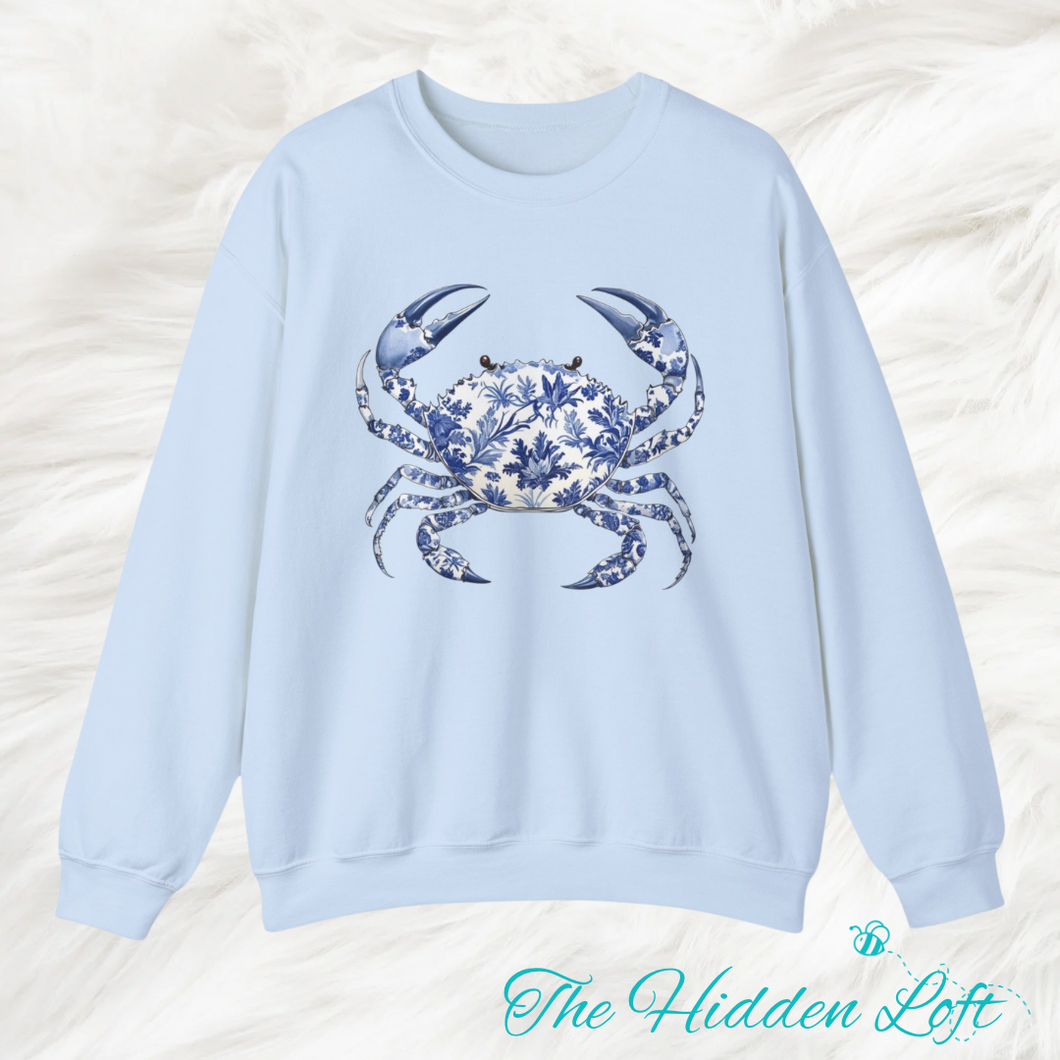 Blue Floral Crab Sweatshirt