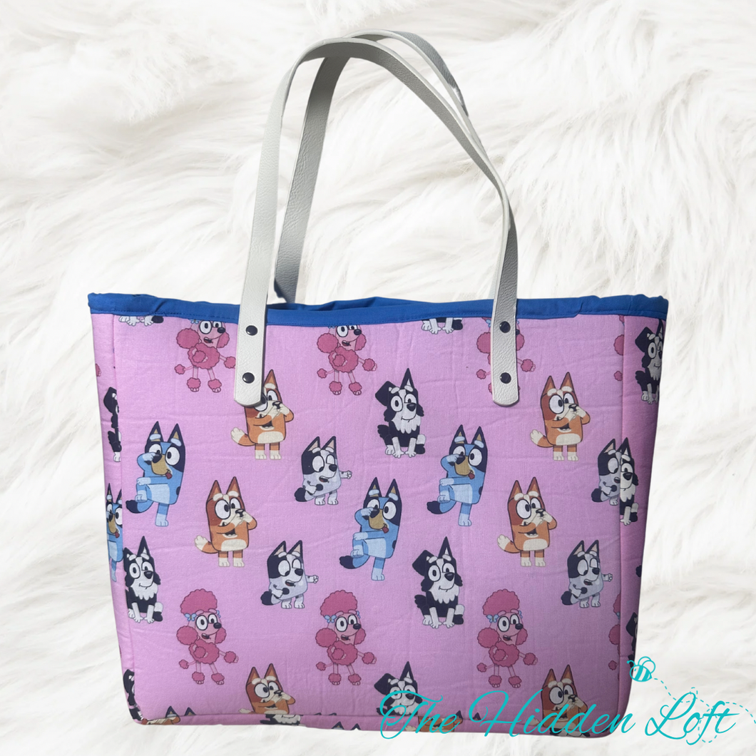 Pink Bluey Character Medium Tote Bag