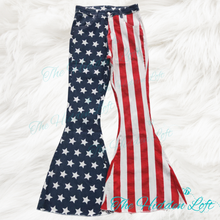 Load image into Gallery viewer, Women’s Stars and Stripes Denim Flares