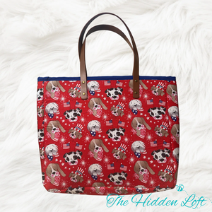 Patriotic Dogs Medium Tote Bag
