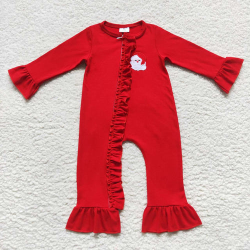 Red Santa Ho Ho Ho Romper-Girl