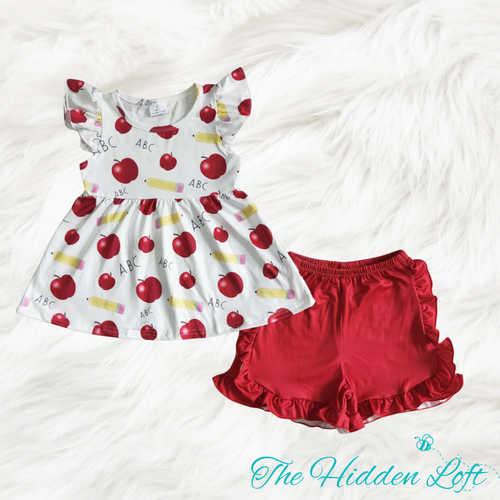 Apples and Pencils Shorts Outfit