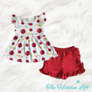 Apples and Pencils Shorts Outfit