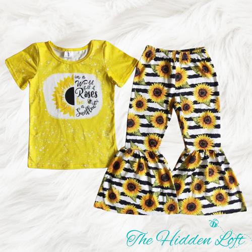 In a World of Roses Bell Bottom Outfit