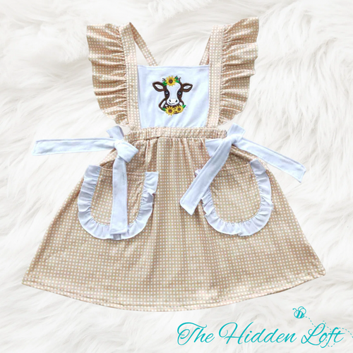 Embroidered Sunflower Cow Dress