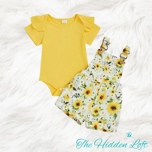 Sunflower Baby Overall Set