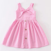 Load image into Gallery viewer, Pink &amp; White Stripe Dress