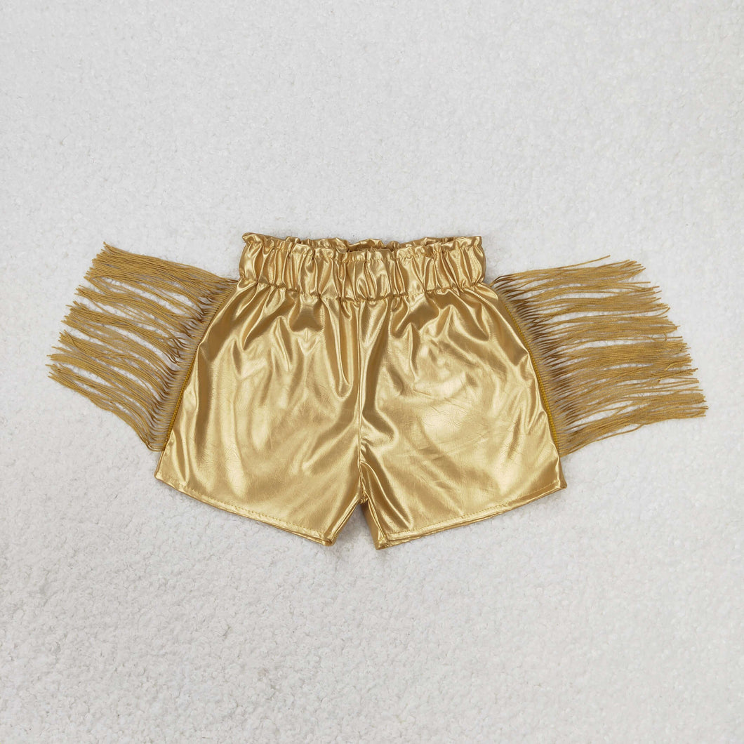 Girl’s Gold Fringe Shorts