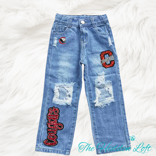 Girl’s Cougars Distressed Jeans
