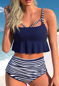 Navy Highwaisted Swimsuit