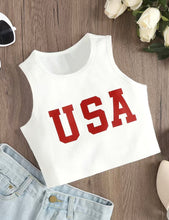 Load image into Gallery viewer, USA Cropped Tank