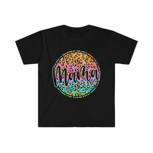 Multicolored Leopard Mama T-shirt