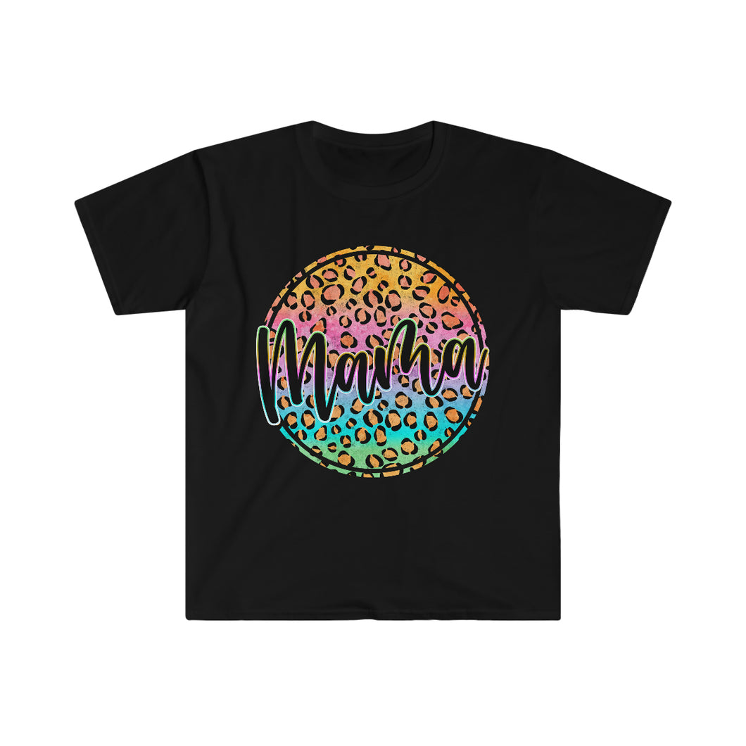 Multicolored Leopard Mama T-shirt