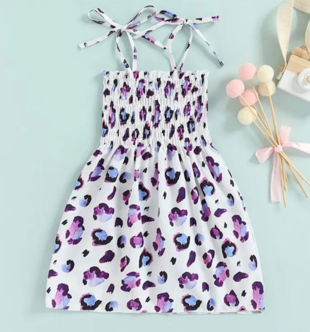 White Leopard Print Dress
