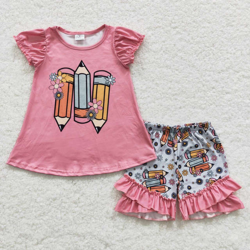 Flowered Pencil Shorts Outfit