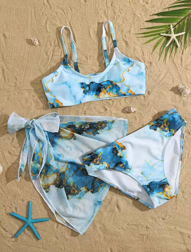 Blue Marble Bikini Set