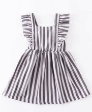 Load image into Gallery viewer, Grey &amp; White Striped Dress
