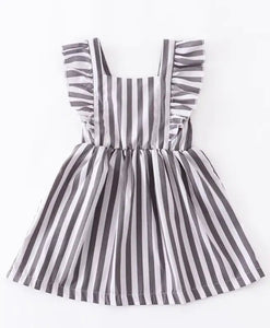 Grey & White Striped Dress