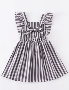 Grey & White Striped Dress