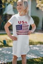 Load image into Gallery viewer, USA Flag T-shirt Dress
