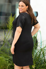 Load image into Gallery viewer, PLUS Black Short Sleeve Dress