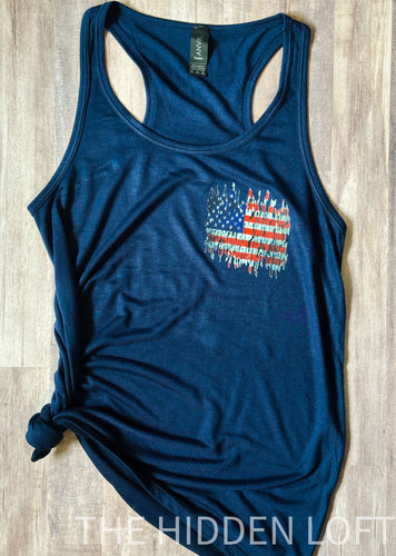 Distressed Flag Tank Top