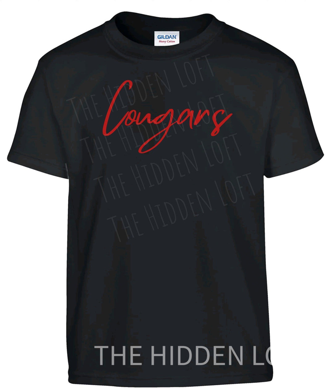 ADULT Cougars T-shirt- BLACK
