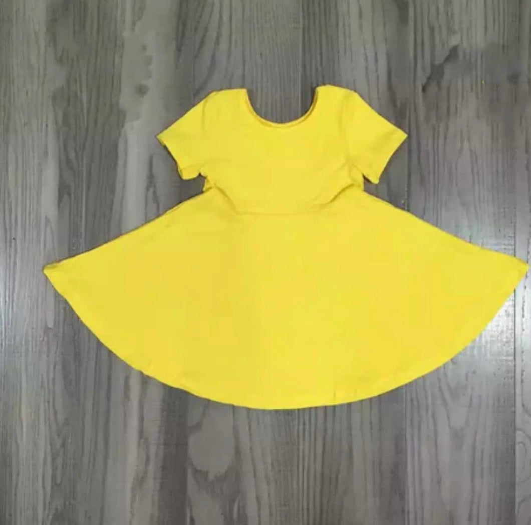 Yellow Short Sleeve Dress