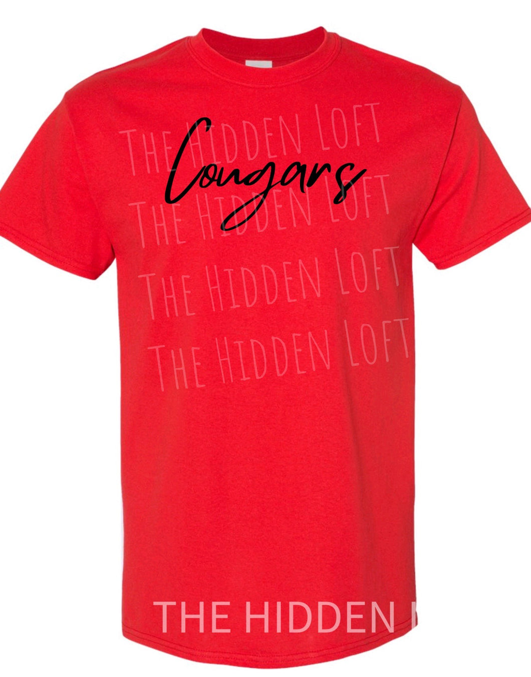 ADULT Cougars T-shirt- RED