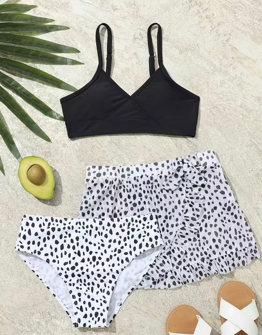 Black and White Leopard Bikini