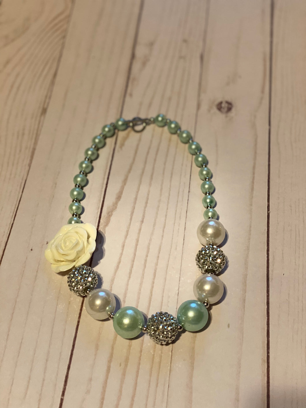 Mint Green Bubblegum Bead Necklace
