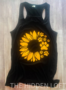 Paw Print Sunflower Tank Top
