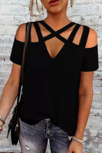 Load image into Gallery viewer, Black Criss Cross T-Shirt