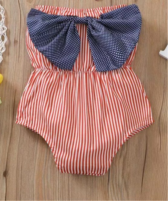 Strapless Patriotic Baby Onesie