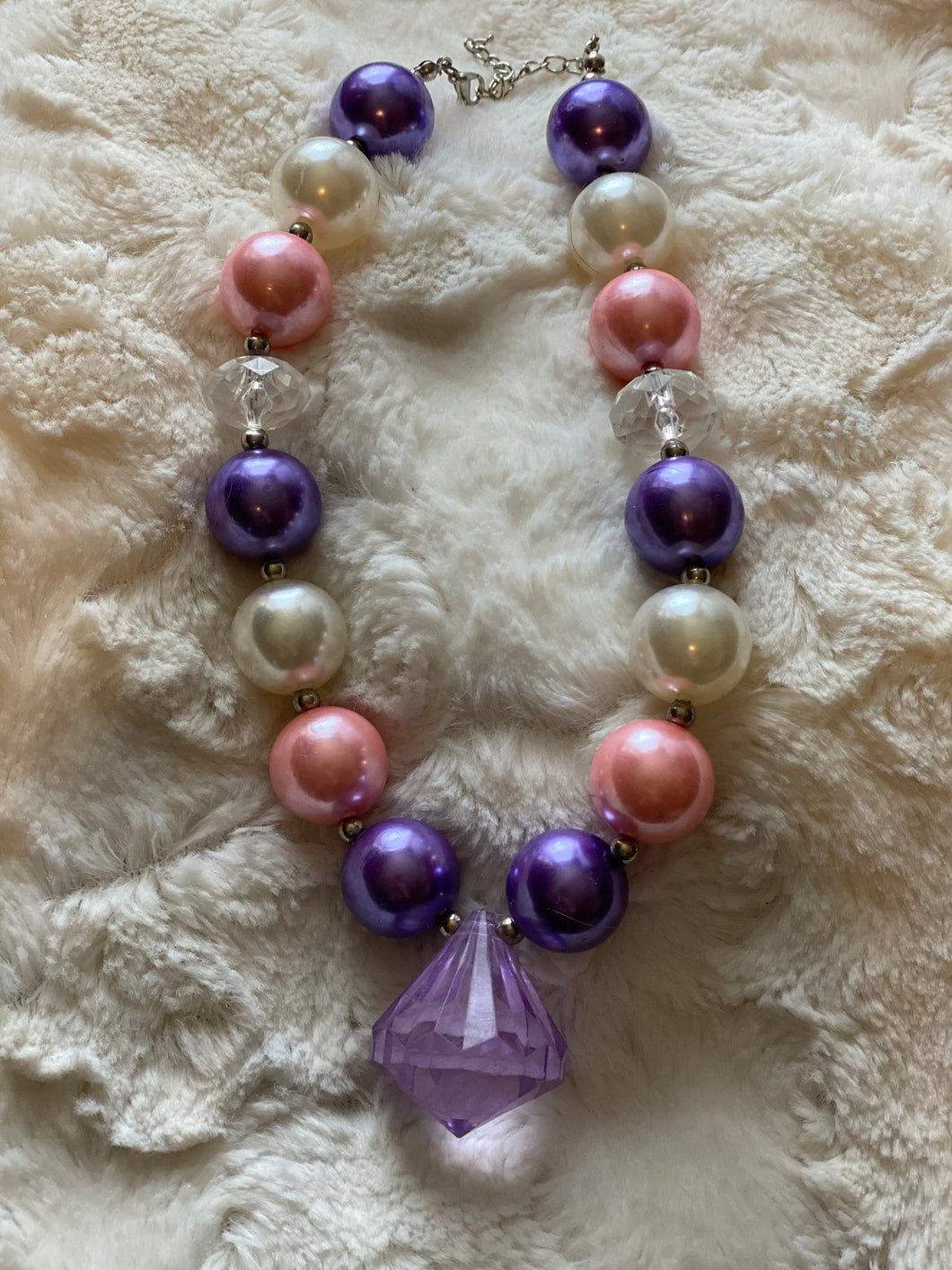 Purple Gem Bubblegum Necklace