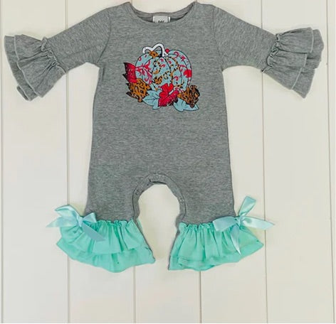 Grey Pumpkin Romper